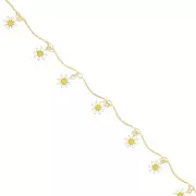 Catena - Fiore a margherita in resina epossidica da 13 mm - Oro x50 cm