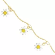 Catena - Fiore a margherita in resina epossidica da 13 mm - Oro x50 cm