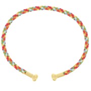 Bracciale cordone ritorto svitabile Multicolore - Dorato oro fino|raw }}