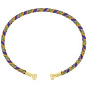Bracciale cordone ritorto svitabile - Multi scuro - Dorato oro fino|raw }}