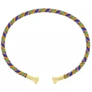 Bracciale cordone ritorto svitabile - Multi scuro - Dorato oro fino