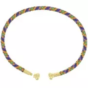 Bracciale cordone ritorto svitabile - Multi scuro - Dorato oro fino