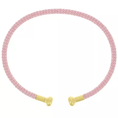 Bracciale cordone ritorto svitabile - Rosa chiaro - Dorato in oro fino