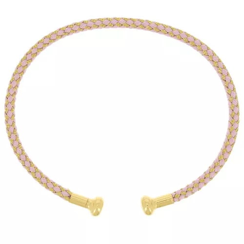 Bracciale cordone ritorto svitabile Rosa - Oro - Dorato oro fino