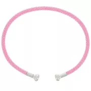 Bracciale cordone ritorto svitabile - Rosa - Rodio