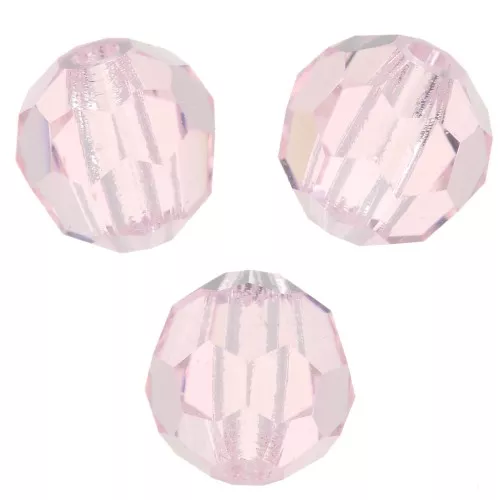 Perline sfaccettate rotonde di cristallo Preciosa 5 mm - Rosa chiaro x15