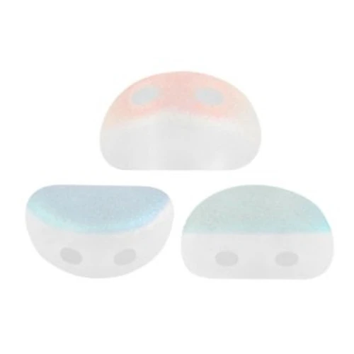 Perle in vetro Kos® par Puca® 6x3mm Crystal Mat AB x10g