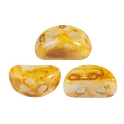 Perle in vetro Kos® par Puca® 6x3mm Opaque White Travertin x10g