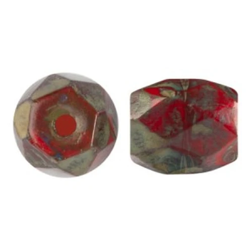 Perla in vetro Baros® par Puca® 6x5mm Frost Cherry Travertin x10g