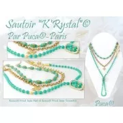 Perle di vetro Konos® Puca® 4x2mm Frost Jade Luster x10g