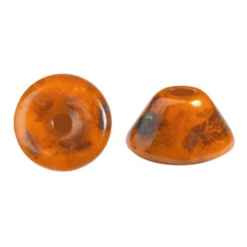 Perle di vetro Konos® Puca® 4x2mm Frost Tangerine Travertin x10g