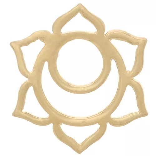 Distanziatore Chakra n. 2 - Sacro - 15 mm - dorato con oro fino x1