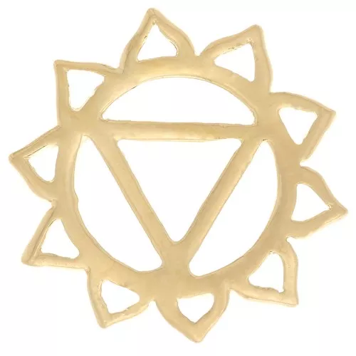 Distanziatore di chakra n. 3 - Plesso solare - 15 mm - dorato con oro fino x1