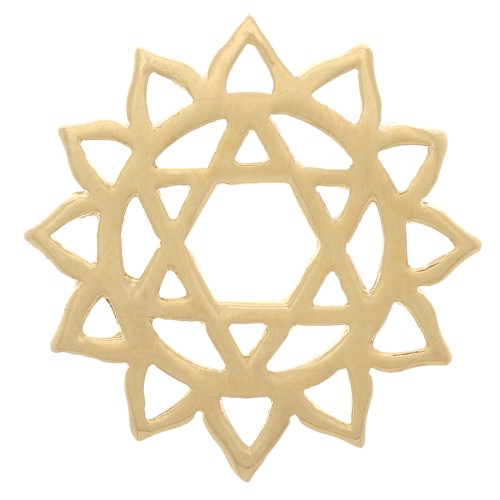 Distanziatore Chakra n. 4 - Cuore - 15 mm - dorato con oro fino x1