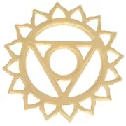 Distanziatore di chakra n. 5 - Gola - 15 mm - dorato con oro fino x1