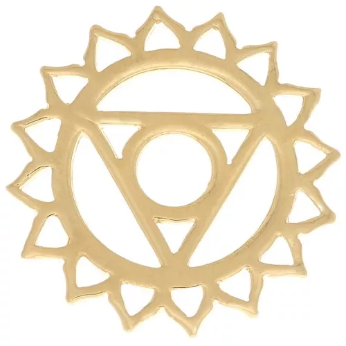 Distanziatore di chakra n. 5 - Gola - 15 mm - dorato con oro fino x1
