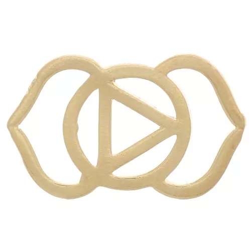 Distanziatore di chakra n. 6 - 3° occhio - 16x10 mm - dorato con oro fino x1