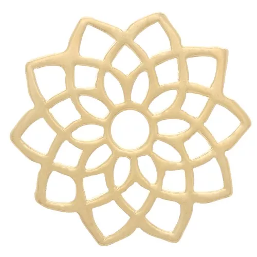 Distanziatore di chakra n. 7 - Coronale - 15 mm - Dorato con oro fino x1