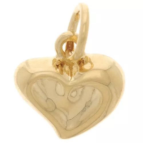 Ciondolo a cuore 12 mm - dorato oro fino x1