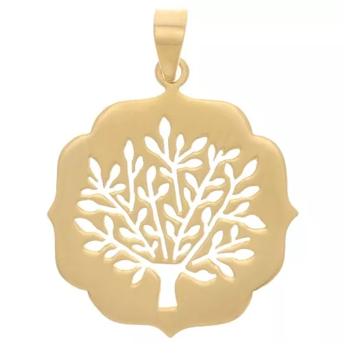 Pendente Albero della Vita traforato 29,5x26 mm - Dorato con oro fino x1