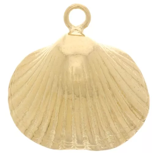 Pendente a forma di conchiglia 17x15,5 mm - Argento 925 dorato x1