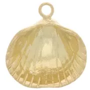Pendente a forma di conchiglia 17x15,5 mm - Argento 925 dorato x1
