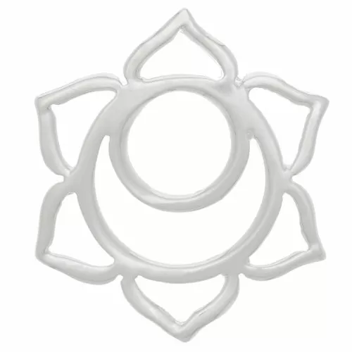Distanziatore Chakra n°2 - Sacro - 15 mm - Placcatura argento x1