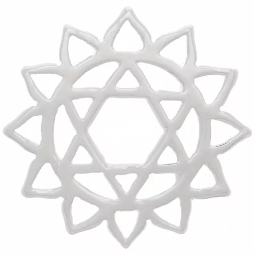 Distanziatore Chakra n. 4 - Cuore - 15 mm - Placcatura in argento x1
