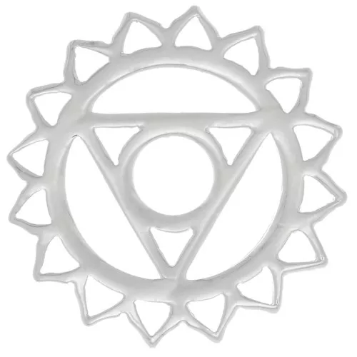 Distanziatore di chakra n. 5 - Gola - 15 mm - Placcatura in argento x1
