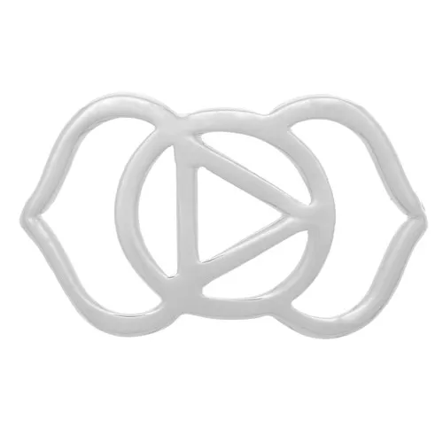 Distanziatore Chakra n°6 - 3° occhio - 16x10 mm - Placcatura argento x1