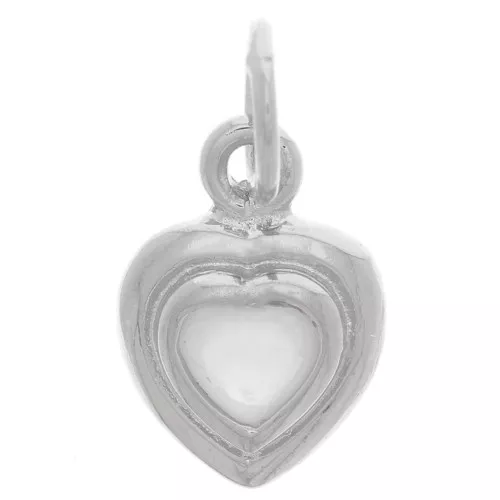 Ciondolo cuore 13x9 mm con madreperla - Placcatura argento x1
