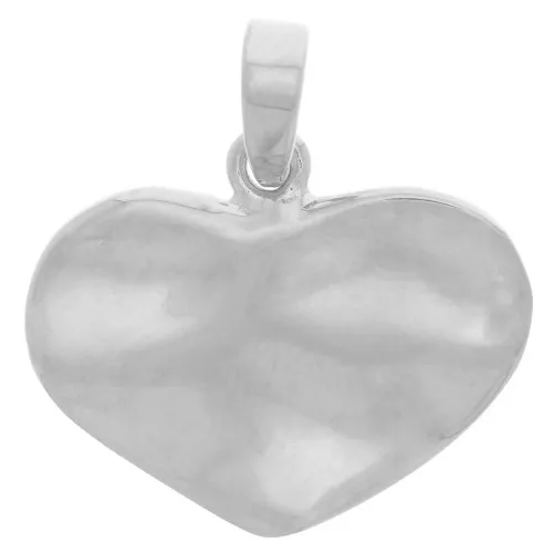 Pendente forma di cuore martellato 16,5x20 mm - Placcatura in argento x1