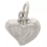 Ciondolo cuore 12 mm - Placcato argento x1
