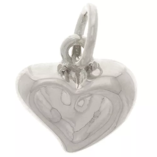 Ciondolo cuore 12 mm - Placcato argento x1