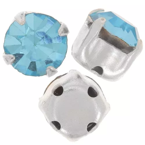 Chatons montés mm. 6 Aquamarine x5