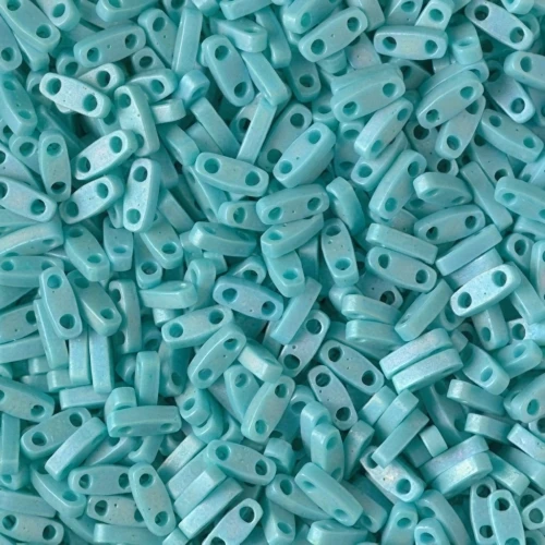 Miyuki Quarter Tila Beads 5x1.2x1.9 mm QTL-412FR - Mat Opaque Turquoise Green x10g