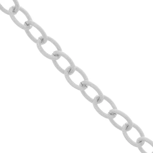Catena diamantata in alluminio Forçat maglia 12,5 mm - maglie aperte - Rodio x1m
