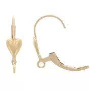 Monachelle con anello aperto 17mm - Cuore - Gold filled x2