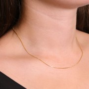 Girocollo a maglia veneziana da 0,8 mm - Gold filled 14K x41cm