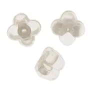Perle passante in silicone e arg925 da 5 mm -quadrifoglio - per orecchini perno x6