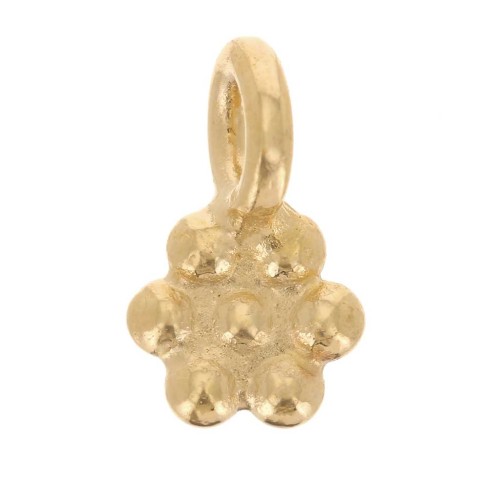 Mini ciondolo fiore 4,5 mm - placcato oro 3 micron x1