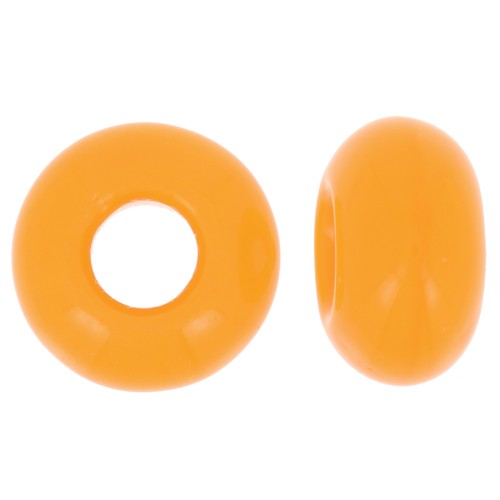 Perlina a foro largo - Donuts 14 mm - Arancione chiaro opaco x10