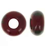 Perlina a foro grande - Donuts 14 mm - Garnet x10