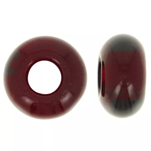 Perlina a foro grande - Donuts 14 mm - Garnet x10