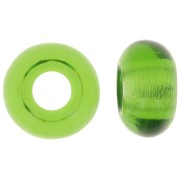 Perlina a foro largo - Donuts 14 mm - Verde x10