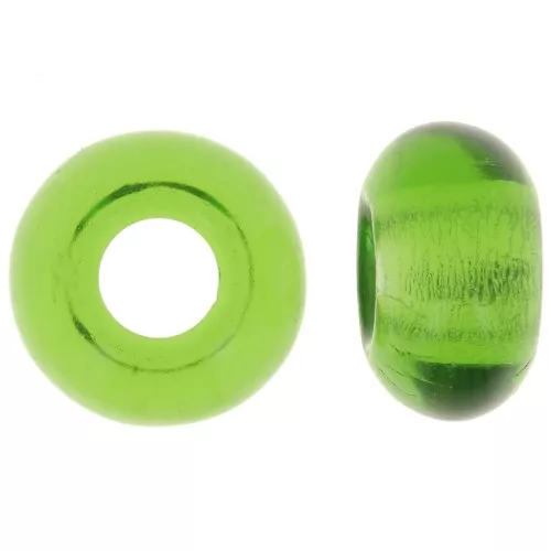 Perlina a foro largo - Donuts 14 mm - Verde x10