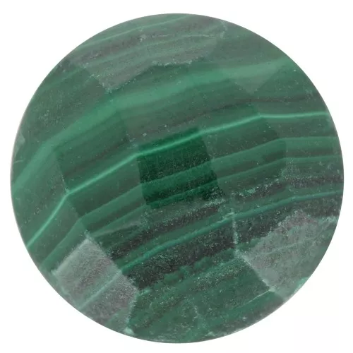 Cabochon tondo sfaccettato rotondo 10 mm - Malachite x1