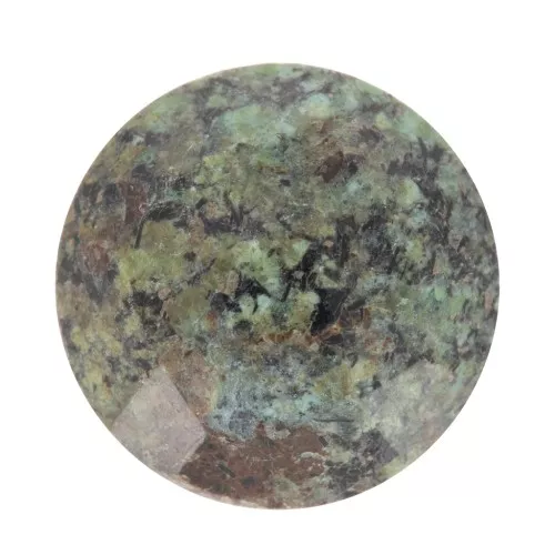 Cabochon tondo sfaccettato rotondo 10 mm - Turchese africano - Diaspro x1