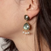 Cabochon tondo sfaccettato rotondo 12 mm - Labradorite x1