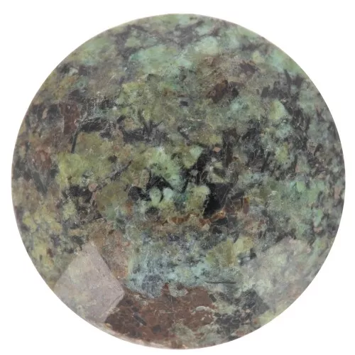 Cabochon tondo sfaccettato rotondo 12 mm - Turchese africano - Diaspro x1